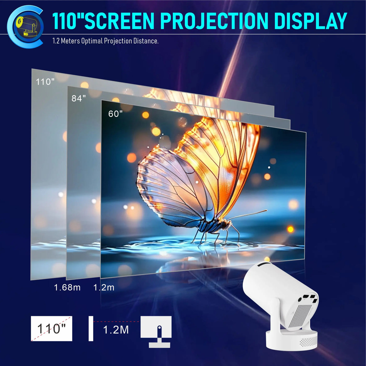 HY300 Projector Distance