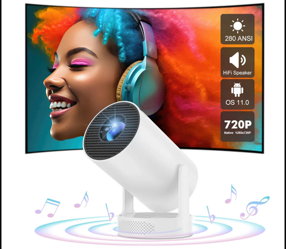 HY300 Pro Mini Smart Projector – Portable 4K-Support WiFi Projector