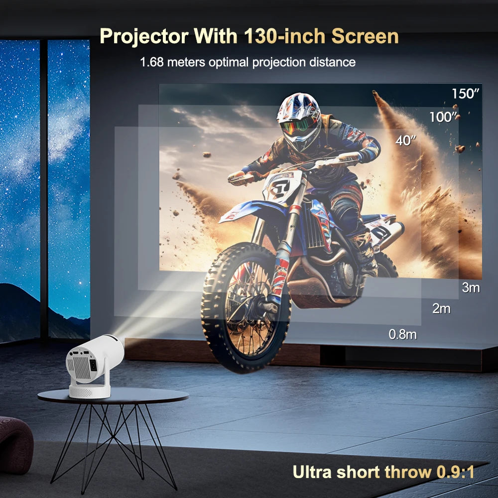 HY300 Pro Mini Smart Projector – Portable 4K-Support WiFi Projector