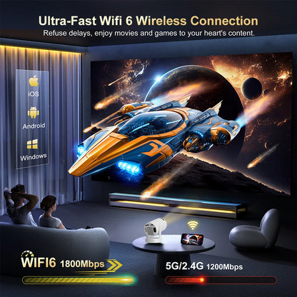HY300 Pro Mini Smart Projector – Portable 4K-Support WiFi Projector