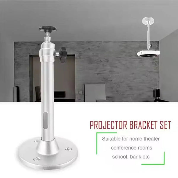 Adjustable ceiling projector mount bracket with rotatable head