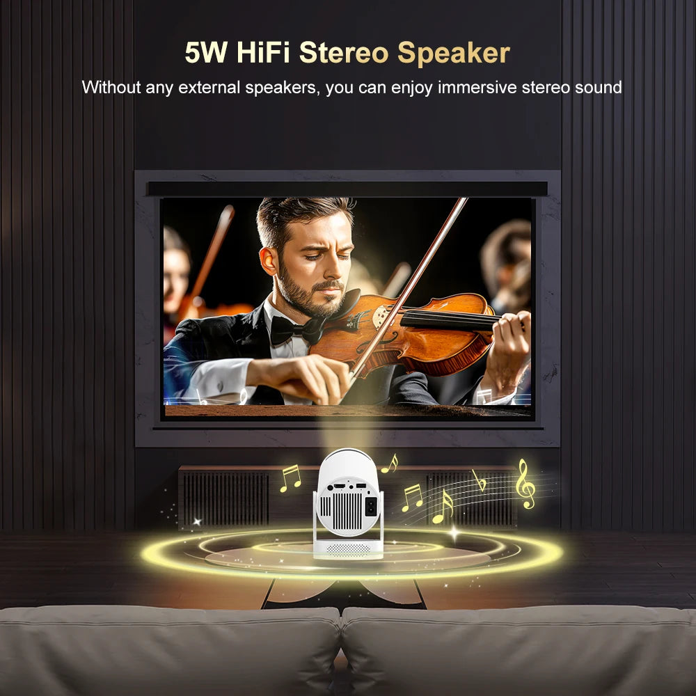 HY300 Pro Mini Smart Projector – Portable 4K-Support WiFi Projector