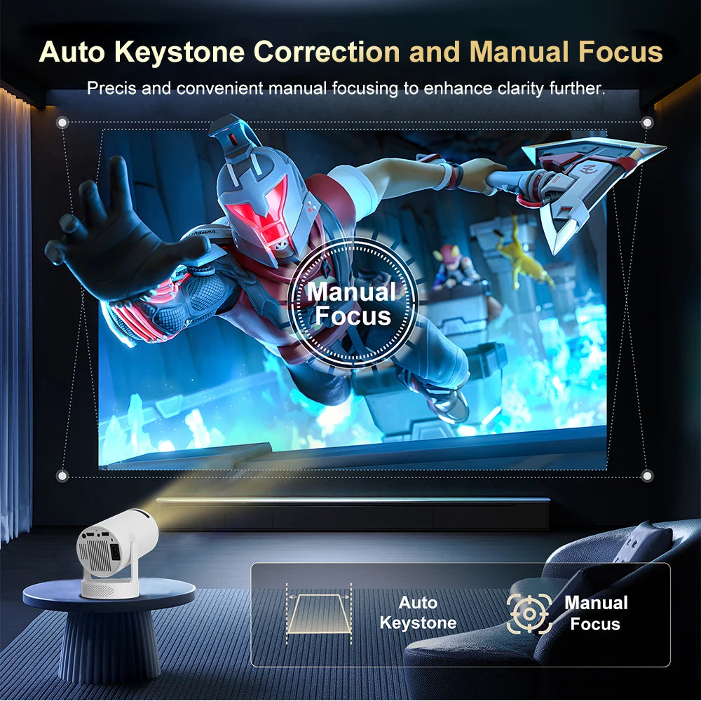 HY300 Pro Mini Smart Projector – Portable 4K-Support WiFi Projector